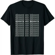 Womens Sinners Are Winners - Aesthetic Soft Grunge Goth Egirl Eboy T-Shirt Black Small