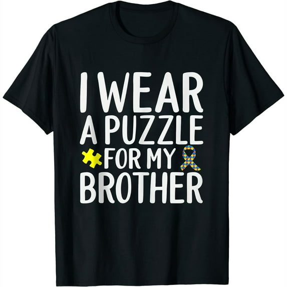 Womens Sister Autism Shirt I Wear Puzzle for My Sister T Shirts Black Medium