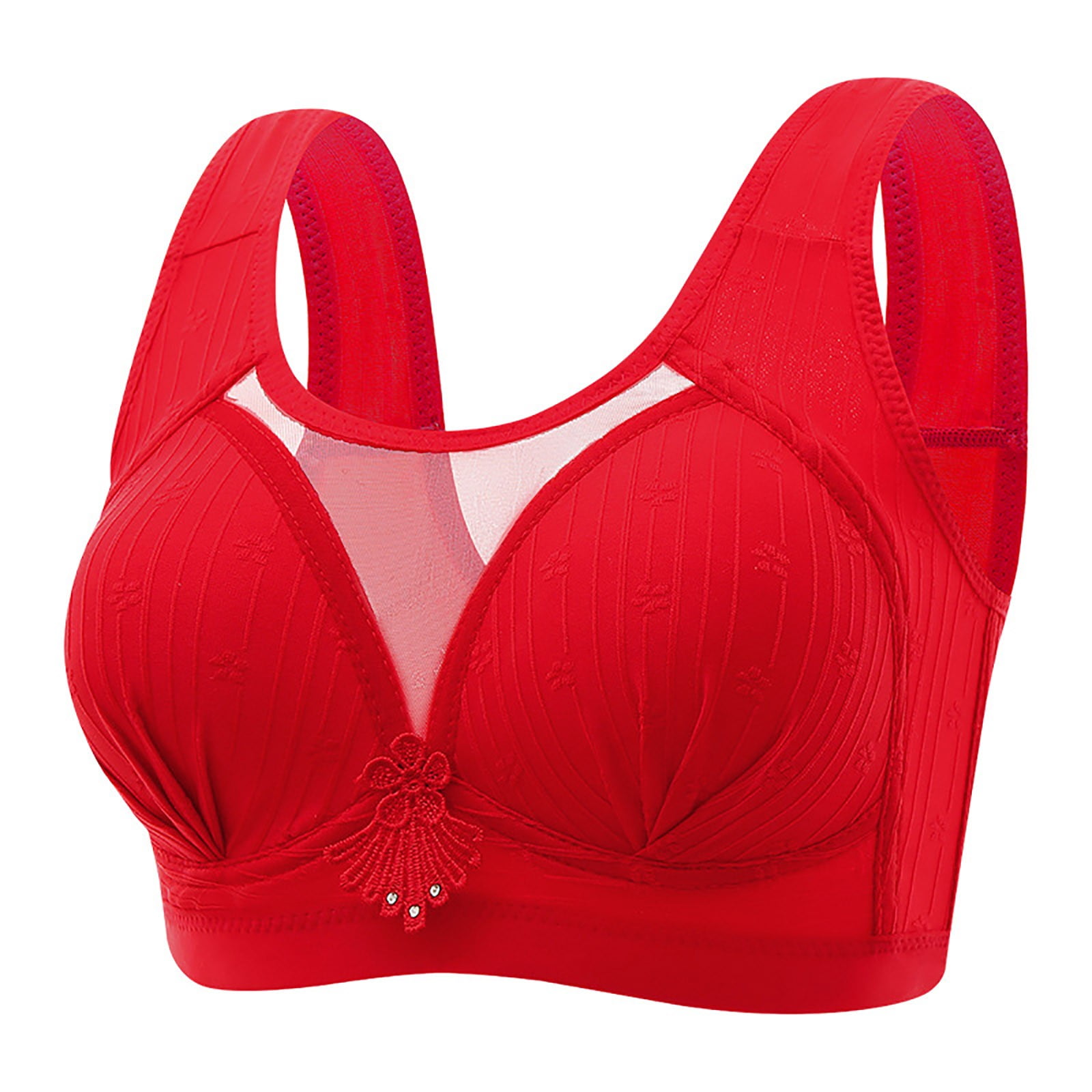 Lace Bralette Top Thin Sexy Lingerie Underwire Bras Large Size Brassiere  38E Cup Comfort Bras for Women (Color : Red, Size : 95/42F) : :  Clothing, Shoes & Accessories