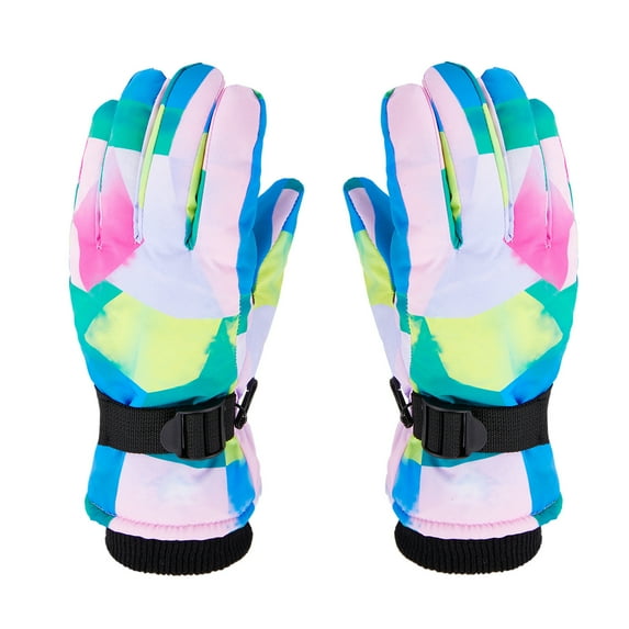 Womens Ski Gloves Waterproof Windproof Cold Weather Warm Breathable Snow Gloves Insulated Snowboarding Sports B One Size