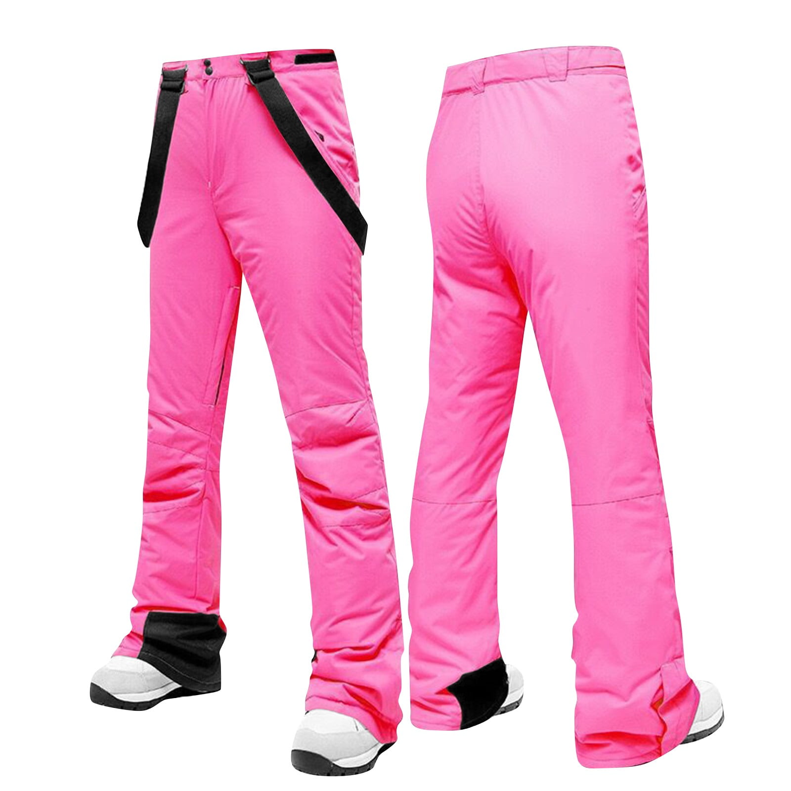 EANJE Ski Pants Women Winter Warm Insulated Waterproof Snow Pants Outdoor Snowboard Pants Bibs With Detachable Suspender Beige 3xl