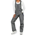 thumbnail image 1 of Womens Ski Snow Bibs Pants, Winter Insulated Snowboard Overalls, Outdoor Sports Waterproof Windproof Adjustable Jumpsuits Snowpants Gray XXL, 1 of 8