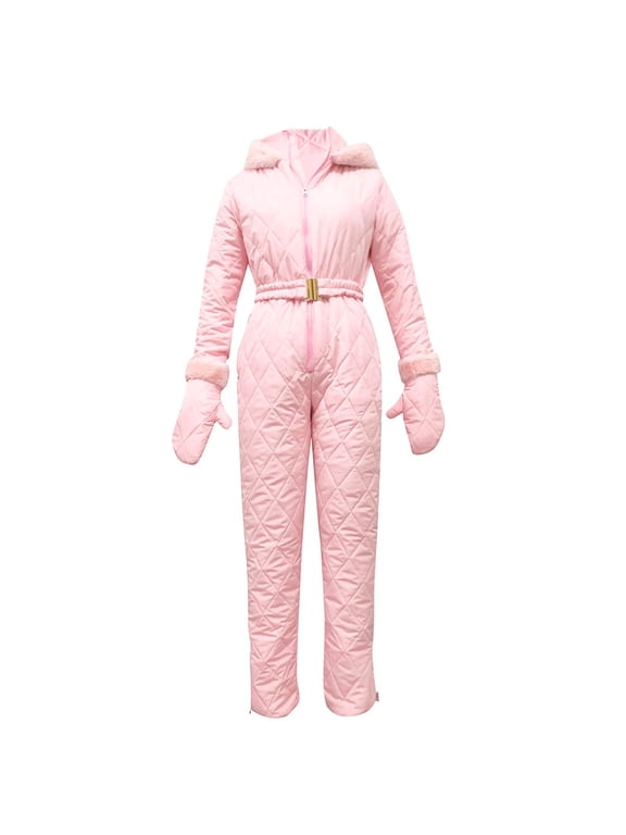 Womens Ski Suit Clearance 2024 Women Fashion Casual Thick Hot Snowboard Skisuit Outdoor Sports Zipper Ski Suit