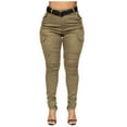thumbnail image 1 of Womens Skinny Jeans High Waisted Cargo Pants Stretchy Slim Fit Comfy Classic Summer Casual Denim Pants with Pockets, 1 of 4