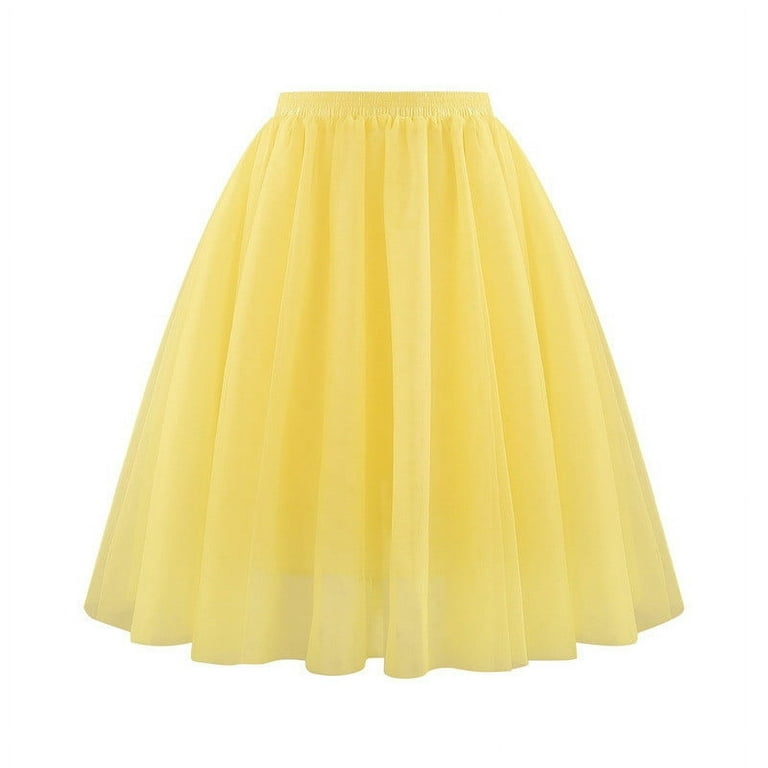 Womens Skirt High-Waist Tiered Tulle Skirt Spring Summer Party