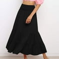 thumbnail image 1 of Womens Skirt Women Skirts Casual Summer Skirt Plain Skirts for Women Women's Summer Fashion Solid Color Elastic Waist Skirt, 1 of 8