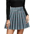 thumbnail image 1 of Womens Skirts Casual Plaid High Waist Pleated A Line Mini Skirt Spring Summer Fashion Skirt, 1 of 4