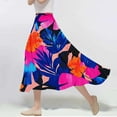 thumbnail image 1 of Womens Skirts Floral Print A-Line Elastic Waist Flowy Casual Skirt Purple S, 1 of 5