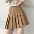 thumbnail image 1 of Womens Skirts Girls Solid Color Pleated Skirt Basic Skirt Aline Design Skirt Outwear, 1 of 3