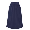 thumbnail image 1 of Womens Skirts High Elastic Waist Pleated Mid A Line Swing Skirt Daily-Wear, 1 of 2