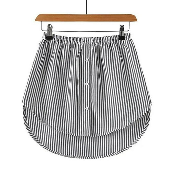Womens Skirts Mini Underskirt Lower Sweep Shirt Extension With Buttons Shirt Extension Layering Top Bottom Daily-Wear