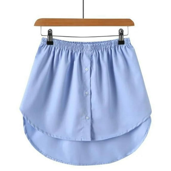 Womens Skirts Mini Underskirt Lower Sweep Shirt Extension With Buttons Shirt Extension Layering Top Bottom Outwear