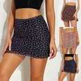 thumbnail image 1 of Womens Skirts Sexy Floral Printed Mesh High Waist Double Layer Slim Hip Lifting Skorts Navy Casual Skater Skirt L, 1 of 6