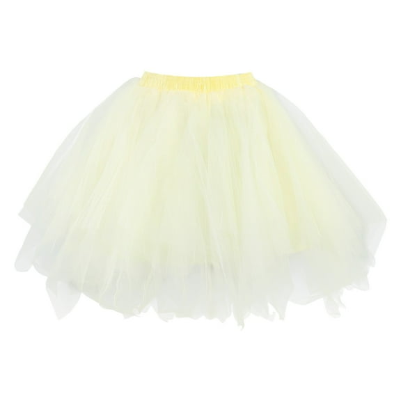 Womens Skirts Soft Tutu Skirt Toddler Party Mesh Tutu Skirt Long formal Dress Summer Clothes for Women Yellow XXL