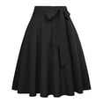 thumbnail image 1 of Womens Skirts Solid A Line Skirt With Pockets High Waist Flared Midi Skirts, 1 of 3
