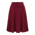 thumbnail image 1 of Womens Skirts Solid Color Casual Elastic High Waist Pleated Midi Long Skirt, 1 of 6