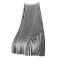 thumbnail image 1 of Womens Skirts Solid Color Satin Pleated Skirt Plus Size High Waist A Line Long Skirt, 1 of 2