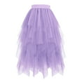 thumbnail image 1 of Womens Skirts Star Print High-Waist Tiered Tulle Skirt Layered Party Skirt Purple S, 1 of 2
