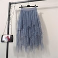 thumbnail image 1 of Womens Skirts Star Sequin Mesh Solid Color Layered Elastic Waist A Line Tulle Tutu Sparkly Streetwear, 1 of 3