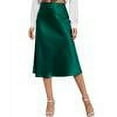 thumbnail image 1 of Womens Skirts Summer High Waist Midi Solid color Satin Zipper Elegant Skirt Streetwear, 1 of 7
