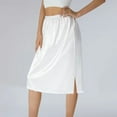 thumbnail image 1 of Womens Skirts Summer Solid Color Elastic Waist Knee Length Midi Skirt Beachwear, 1 of 4