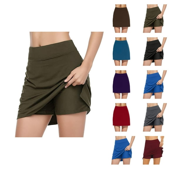 Womens Skorts High Waist Lightweight Stretchy Athletic Golf Tennis Skirts with Inner Shorts Skorts for Woman