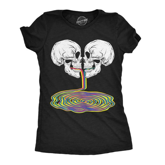 Womens Skull Rainbow Puddle Funny T Shirts Cool Graphic Tee for Ladies Womens Graphic Tees