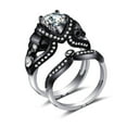 thumbnail image 1 of Womens Skull Ring With Crossbones Diamond Inlay Design Punk Retro Gold Plated Jewelry Urban Punk Style Accents, 1 of 2