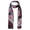 thumbnail image 1 of Womens Skulls and Straps Fashion Scarf - Grey/Black, 1 of 3