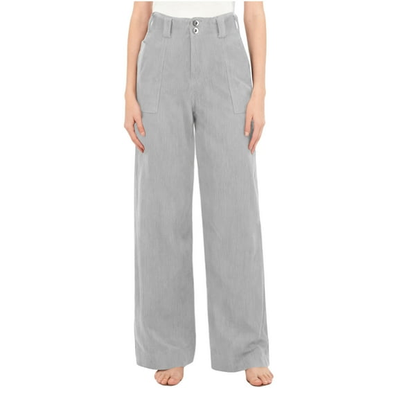Womens Slacks Trendy Mid Waist Comfortable Joggers Casual Loose Fit Solid Color Trouser with Pockets Classic Long Pants