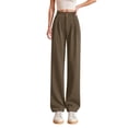 thumbnail image 1 of Womens Slacks Women Slacks Casual Pants Wide Leg Double Wear Straight Leg Womens Wide Leg Dress Pants Khaki XXXL, 1 of 6