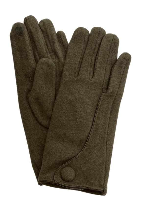 Womens Sleek Greige Green Stretch Fit Texting & Tech Touchscreen Gloves