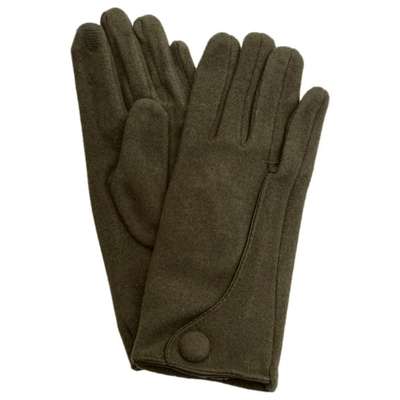 Womens Sleek Greige Green Stretch Fit Texting & Tech Touchscreen Gloves