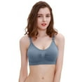 thumbnail image 1 of Womens Sleeping Nursing Bra Wirefree Front Buckle Breastfeeding Maternity Bralette Padded Seamless Pregnant Bra, Dark Gray, 1 of 10