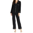 thumbnail image 1 of Eberjey Gisele Pajama Sets Women's Small Black Button Front Long Sleeve ERK1334, 1 of 4