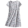 thumbnail image 1 of Womens Sleepwear Plus Size Cotton Nightgown Short Sleeves Shirt Casual Print Sleepdress Sleepwears, 1 of 4