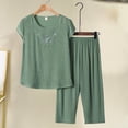 thumbnail image 1 of Womens Sleepwear Set Short Sleeved T-shirt and Pants Two Piece Elderly People Home Wear Loungewear Women's Plus, 1 of 7