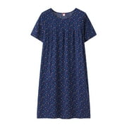 JIYUGALA Womens Sleepwear Short Sleeve Nightgown Soft Sleepshirt Pleated Nightshirt Scoopneck Casual Loungewear