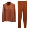 thumbnail image 1 of Womens Sleepwear Summer Solid Color Lightweight Sleepwear with Pants Casual High Neck Long Sleeve Pajamas Summer Pjs for Women, 1 of 2
