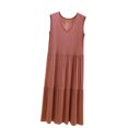 thumbnail image 1 of Womens Sleepwear New Womens Summer Casual Tank Dress Sleeveless V Neck Nightgowns Flowy Tiered Trendy Loose Sleepdress Pinky M, 1 of 3