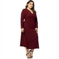 thumbnail image 1 of Womens Sleeve Vintage V-Neck Fall Winter Formal Gown, 1 of 8