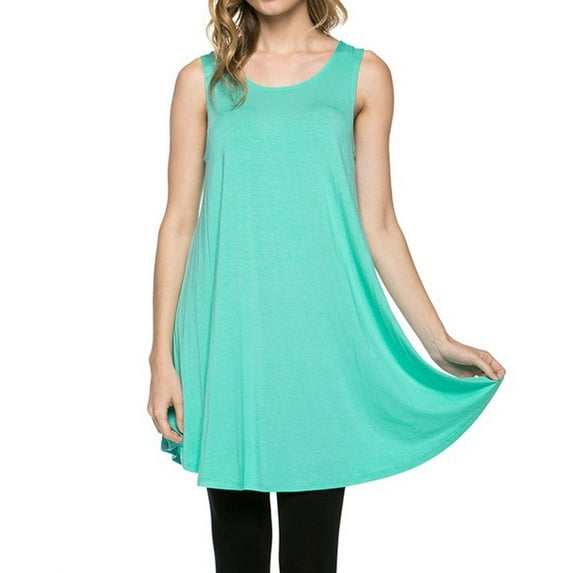 Womens Sleeveless A-line Tank Tunic Top