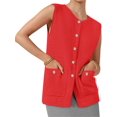 thumbnail image 1 of Womens Sleeveless Button Down Round Neck Knitted Tank Tops Casual Cardigan Sweater Vest, 1 of 4