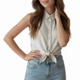 thumbnail image 1 of Womens Sleeveless Button Down Shirt Basic Solid Casual Tank Tops for Work Classic Collared Blouses M, 1 of 7