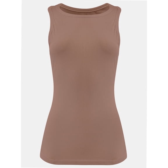 Womens Sleeveless Crew Neck Tank Tops Fashion Summer Casual Basic Slim Fit Racerback Top Shirt Blouses