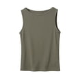thumbnail image 1 of Womens Sleeveless Crewneck Ribbed Tank Tops Casual Basic Summer Top Slim Fitted Racerback Shirts Green XL, 1 of 5