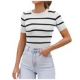 thumbnail image 1 of Womens Sleeveless Crewneck Ribbed Tank Tops Casual Basic Summer Top Slim Fitted Short Sleeve Shirts 002White, 1 of 5