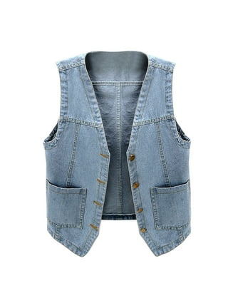 Blue jean vest womens deals