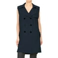 thumbnail image 1 of Womens Sleeveless Double Breasted Long Belted Trench Coat Jacket Tops, 1 of 5