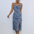 thumbnail image 1 of Womens Sleeveless Dresses Plus Size Square-Neck Camis Summer Casual Print Long Dress, 1 of 6